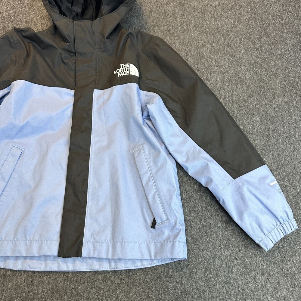 The North Face Boys Antora Rain Jacket Folk Blue Black Size XS 6 Waterproof Zip - Picture 4 of 15
